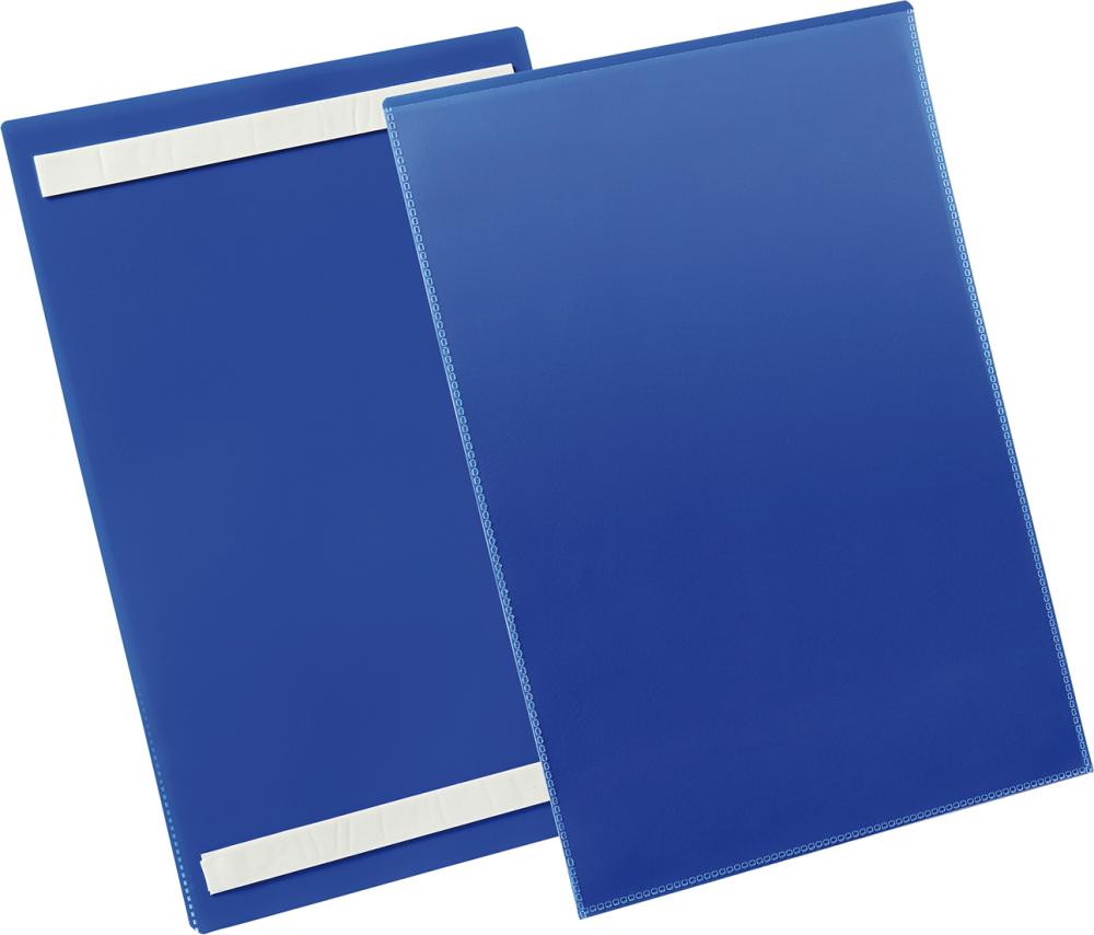 Etikettentasche B210xH297 mm A4 hoch blau, selbstklebend VE 50 Stück