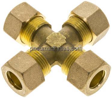 Kreuz-Klemmringverschraubung 14 (M20x1,5)mm, Messing