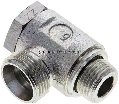 Winkel-Schwenkverschraubung M 18x1,5-15 L (M22x1,5), ohne Mutter & Schneidring, 
