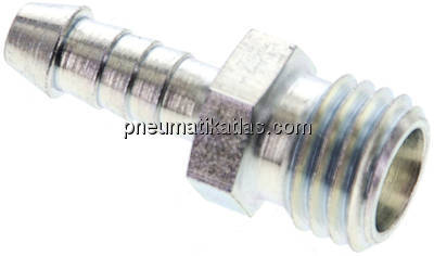 Schlauchnippel 6 L (M12x1,5), 5 - 6mm, Stahl verzinkt