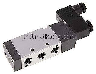 5/2-Wege Magnetventil, G 1/4", Federrückstellung, 24 V DC