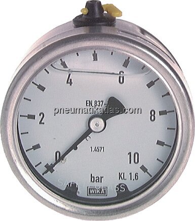 Exemplarische Darstellung: Chemie-Glycerin-Manometer waagerecht Exemplarische Darstellung: Chemie-Glycerin-Manomet