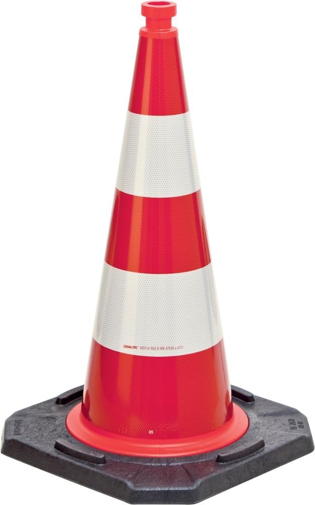 MORION-Reflexkegel-EU 750Typ A, rot-weiss reflekt.