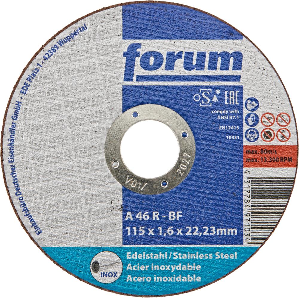Trennscheibe INOX 115 x 1,6 mm, T41 gerade FORUM
