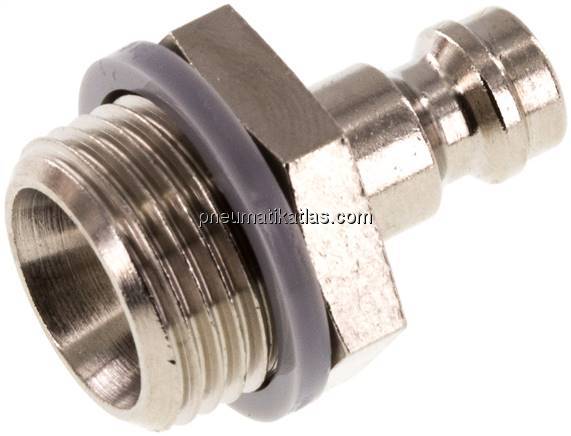 Kupplungsstecker (NW5) G 3/8"(AG), Messing vernickelt