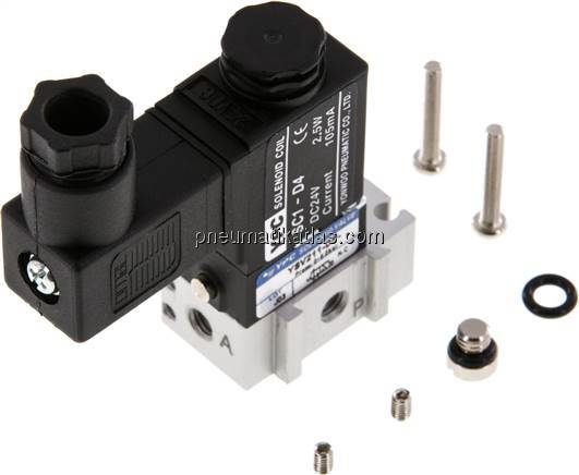 3/2-Wege Magnetventil, M 5, Federrückstellung (NC), 230 V AC