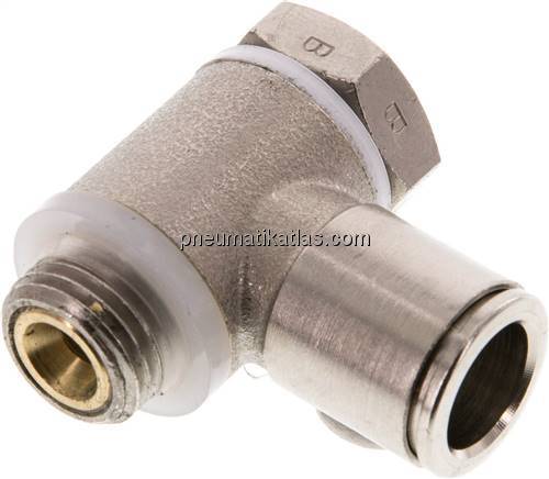Winkel-Drosselrückschlagventil G 1/4"-10mm,abluftregelnd (Standard)