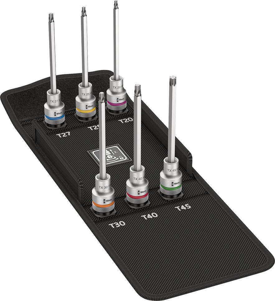 Schraubendrehereinsatz- Satz lang mit Haltefunktion Torx 1/2" 6-teilig Wera Schraubendrehereinsatz- Satz lang mit Haltefunktion Torx 1/2" 6-teilig Wera