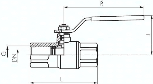 Messing-Kugelhahn, Rp 3/8", 0 bis 63bar, für Sauerstoff (Industrie)