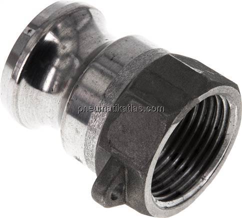 Kamlock-Stecker (A) Rp 1"(IG), Aluminium