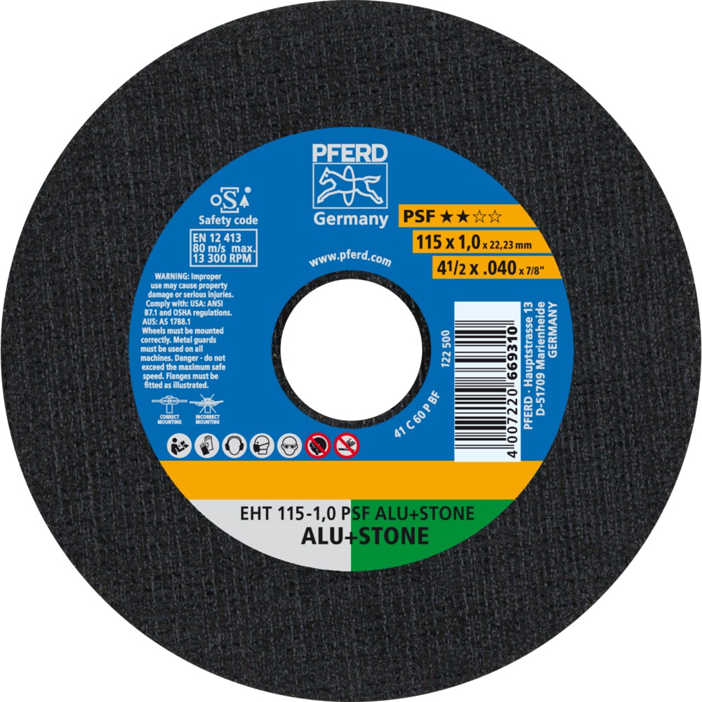 Trennscheiben EHT 115-1,0 PSF ALU+STONE