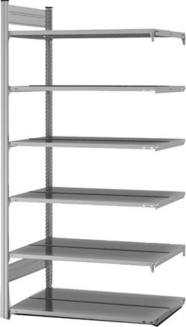 Anbauregal zerlegt HZA 20610 DA, 6 Böden 2000x600x1000mm verzinkt