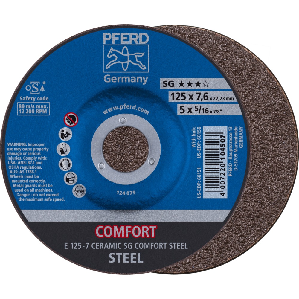 Schruppscheiben E 125-7 CERAMIC SG COMFORT STEEL