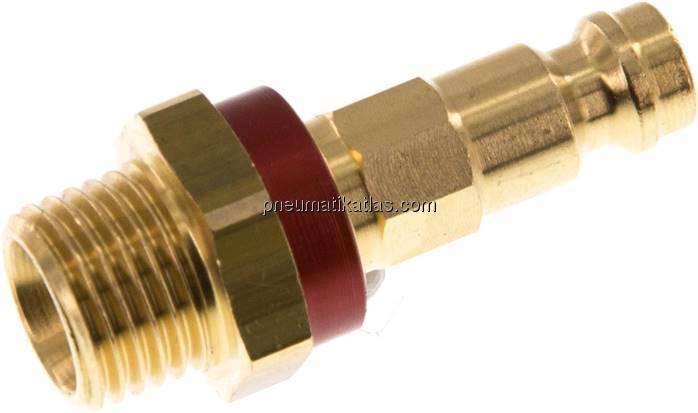 Kupplungsstecker (NW5) G 1/4"(AG), rot, Achteck SW10
