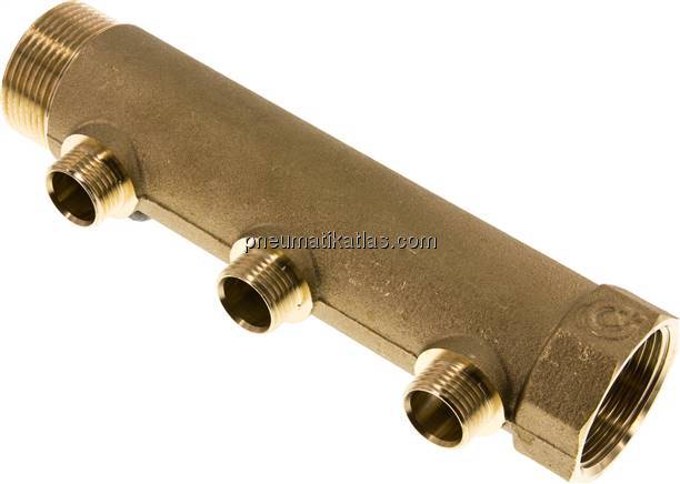 Verteilerrohr G 1-1/4"(IG/AG), Abgang 3x G 1/2" (AG)