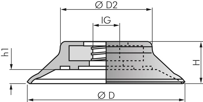 Zeichnung: Flachsauger mit Halter