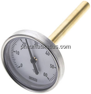 Bimetallthermometer, waagerecht D63/0 bis +60°C/100mm