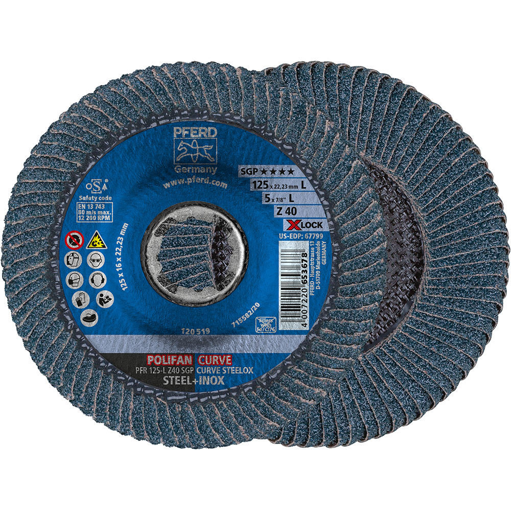 POLIFAN-Fächerscheiben PFR 125-L Z 40 SGP CURVE STEELOX/X-LOCK