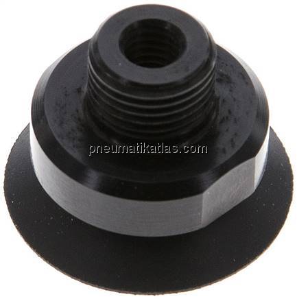 Flachsauger, Stützrippe, P-Serie, Ø 22x1mm, CR (50A), schwarz