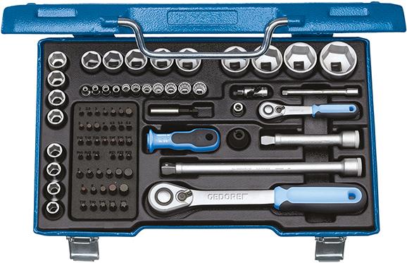 Steckschlüssel-Garnitur 1/4"+1/2" 19V20U-20 81-teilig Gedore Steckschlüssel-Garnitur 1/4"+1/2" 19V20U-20 81-teilig Gedore