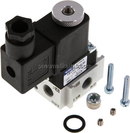 3/2-Wege Magnetventil, G 1/8", Federrückstellung (NO), 12 V DC