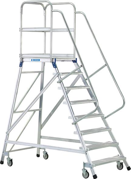 Podesttreppe einseitig 8 Stufen Podesthöhe 1,92 m ZARGES