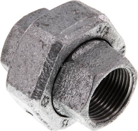Verschraubung flach dichtend Rp 3/4" (IG),Temperguss verzinkt