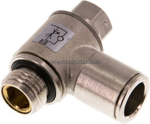 Winkel-Drosselrückschlagventil G 1/4"-10mm,abluftregelnd (Standard)