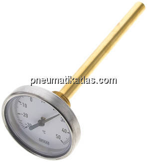 Bimetallthermometer, waagerecht D63/-30 bis +50°C/160mm