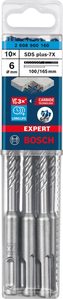 Hammerbohrer EXPERT 6x100x165mm Bosch VE à 10 Stück SDS plus-7X