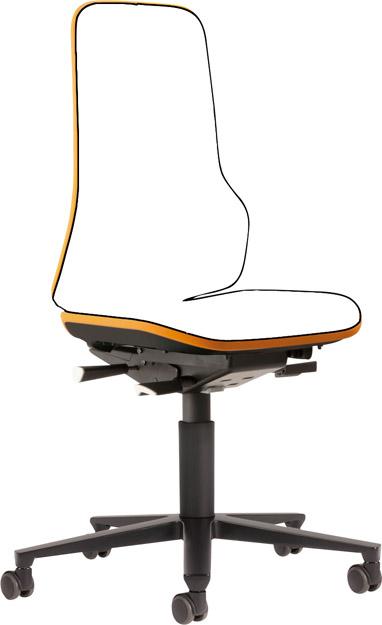 Artikelhauptbild Bimos Arbeitsstuhl Neon orange,ohne Polster Sitzhöhe 450-620 mm mit Rollen