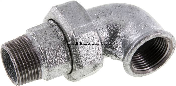 Winkel-Verschraubung flach dichtend Rp/R 1"(IG/AG)