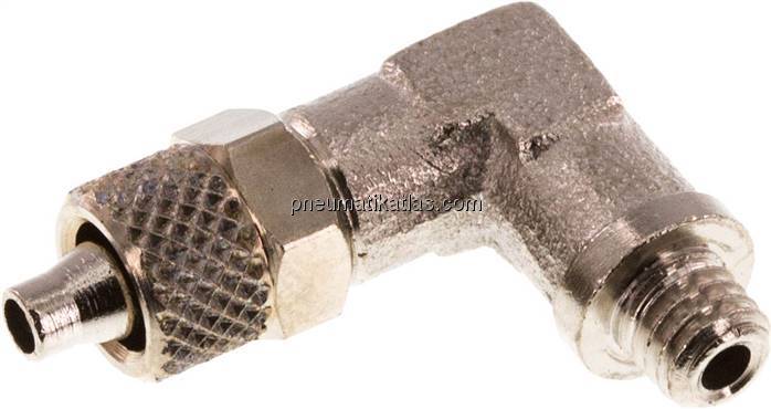 Winkel-Verschraubung M 5-5x3mm, Messing vernickelt