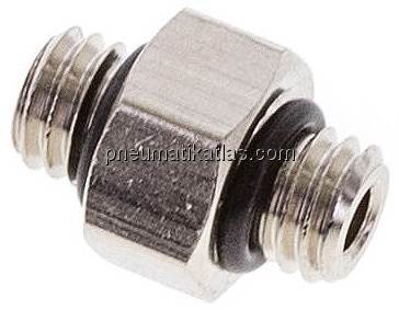 Doppelnippel M 5-M 5, Messing vernickelt (Elastomerdichtung)