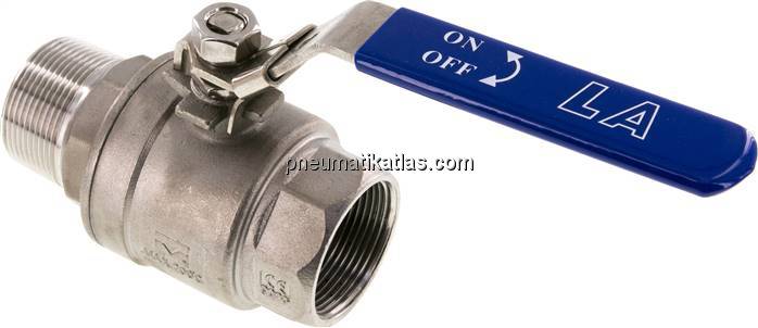 Edelstahl-Kugelhahn, Eco-Line leicht, R 1-1/2" / Rp 1-1/2", 0 - 63bar