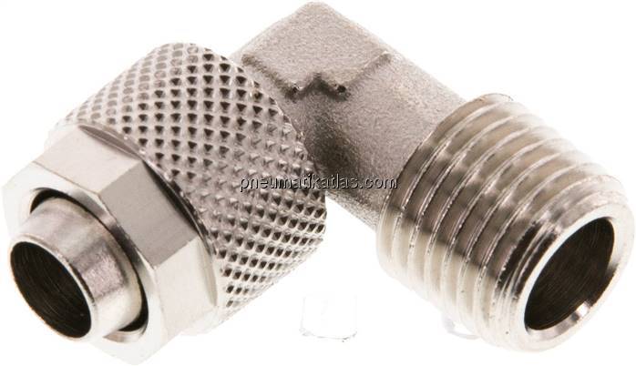 Winkel-Verschraubung R 1/4"-10x8mm, Messing vernickelt
