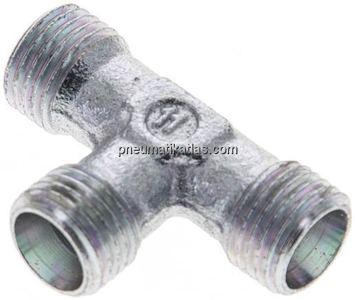 T-Schneidringverschraubung 6 LL (M10x1), ohne Mutter & Schneidring, Stahl verzin