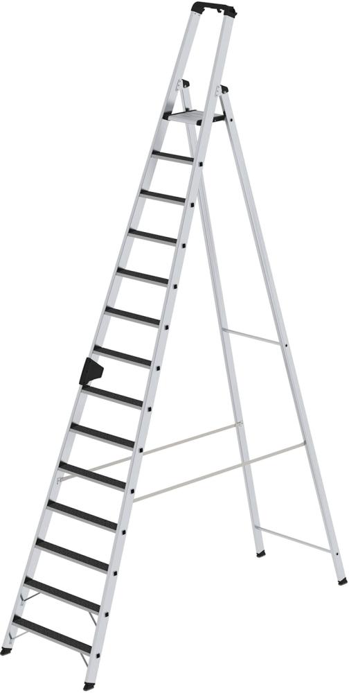 Alu-Stehleiter 14 Stufen clip-step R13 Gesamthöhe 3,95 m Arbeitshöhe bis 5,30 m