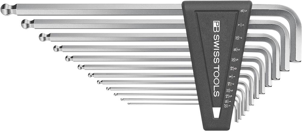 Winkelschraubendreher- Satz im Kunststoffhalter 12-teilig 1/20-5/16" Kugelkopf PB Swiss Tools