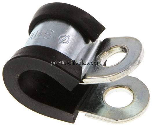 Gummiprofilierte Rohrschelle 8mm, DIN 3016-1