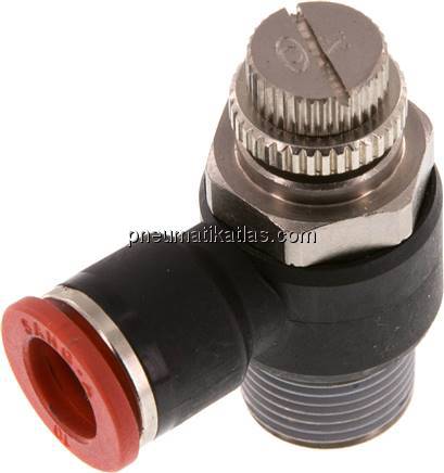Winkel-Drosselrückschlagventil R 3/8"-10mm,zuluftregelnd