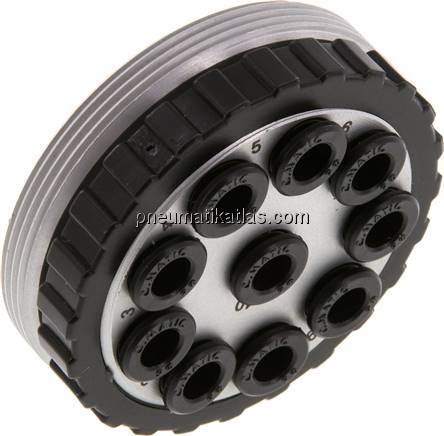 Mehrfachkupplung 10x 6mm Schl.,Muffe, rund