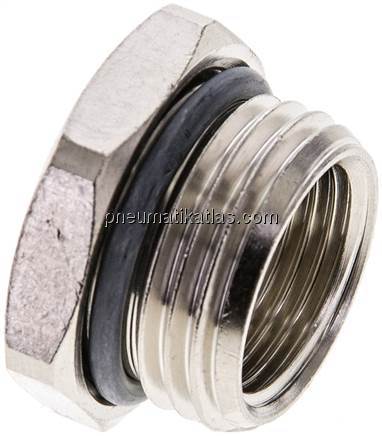 Reduziernippel G 1/2"(AG)-G 3/8"(IG), Messing vernickelt (Elastomerabdichtung) Reduziernippel G 1/2"(AG)-G 3/8"(IG), Messing vernickelt (Elastomerabdichtung)