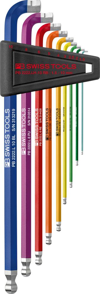 Winkelschraubendreher- Satz im Kunststoffhalter 9-teilig1,5-10 90-100GradRainbow PB Swiss Tools