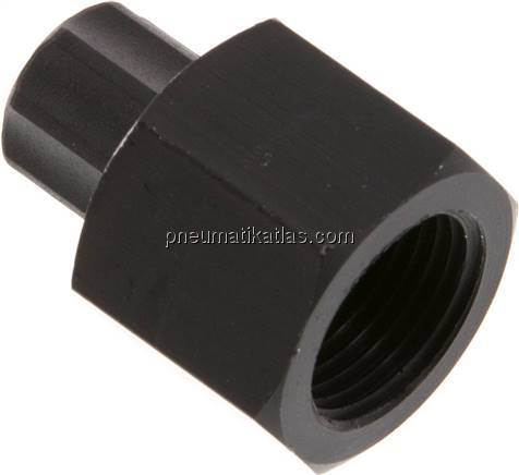 Aufschraub-Verschraubung G 3/8"-6x4mm, Aluminium