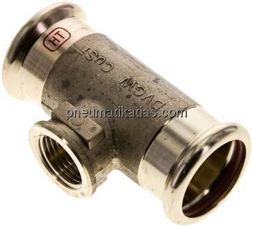 Pressfitting, T-Stück, 35mm, Rp 1/2" IG, 1.4404