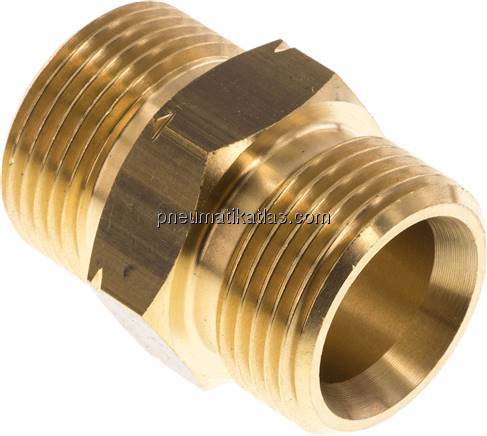 Doppelnippel G 1"-G 1" LH, Messing