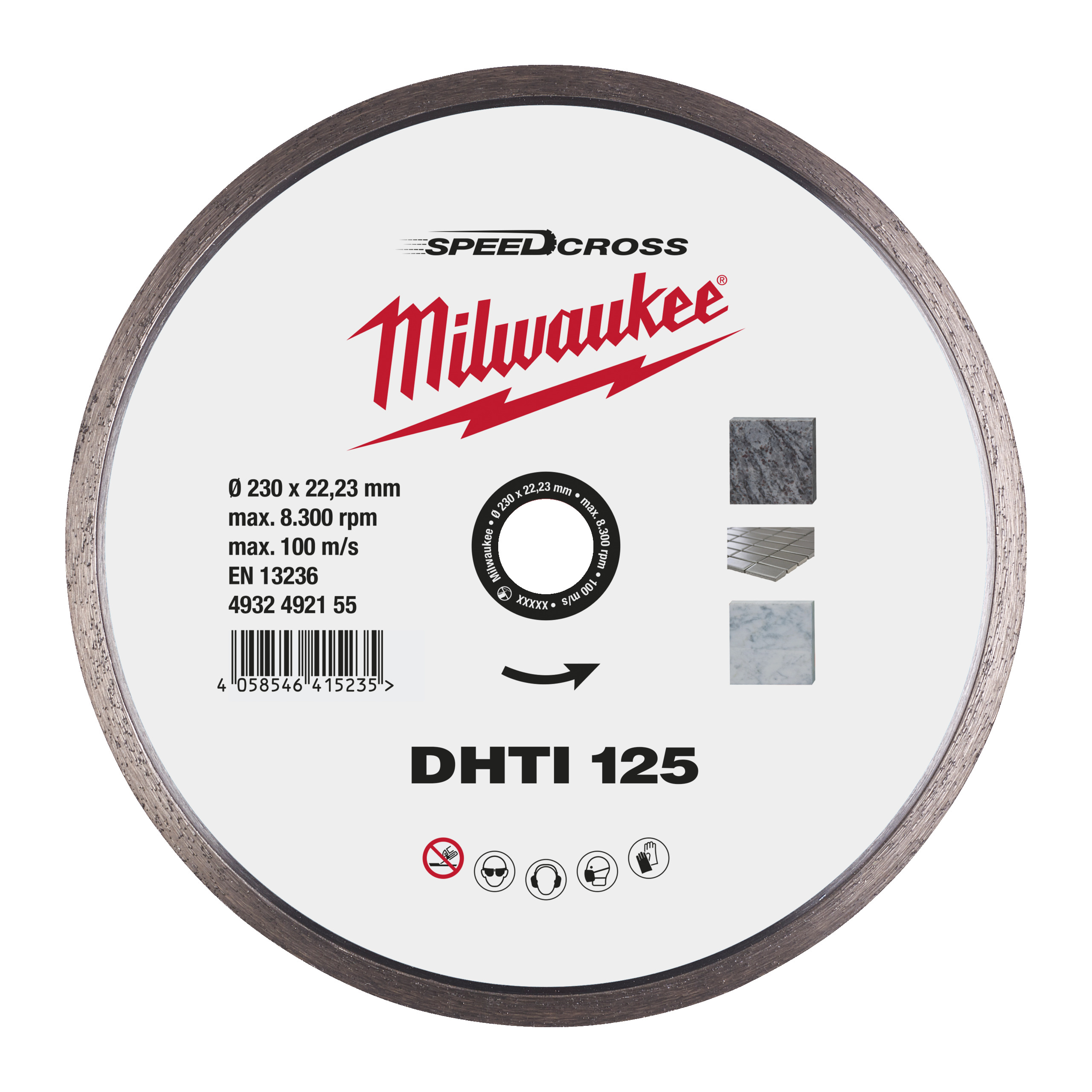 Speedcross Diamanttrennscheibe DHTi 125 mm Keramik u. Naturstein, geschlossen