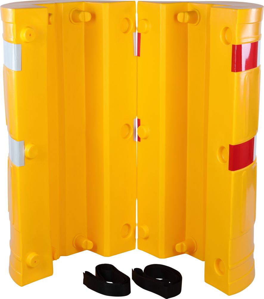 Säulenschutz D620 mm für Pfosten B160xT160 mm gelb mit Warnmarkierung