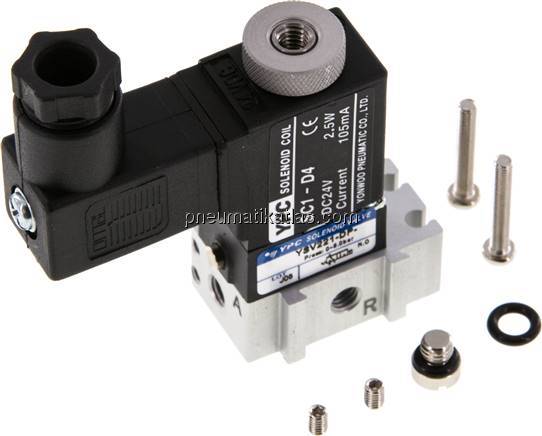 3/2-Wege Magnetventil, M 5, Federrückstellung (NO), 230 V AC